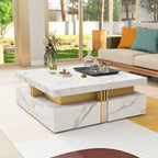 43.3  Modern Square Storage Coffee Table with 4 Drawers for Living Room
