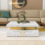 43.3  Modern Square Storage Coffee Table with 4 Drawers for Living Room