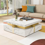 43.3  Modern Square Storage Coffee Table with 4 Drawers for Living Room