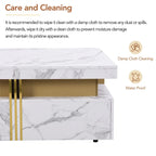 43.3  Modern Square Storage Coffee Table with 4 Drawers for Living Room