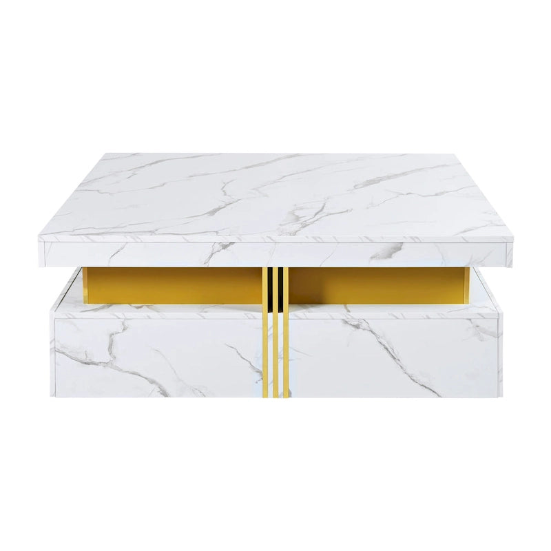 43.3  Modern Square Storage Coffee Table with 4 Drawers for Living Room