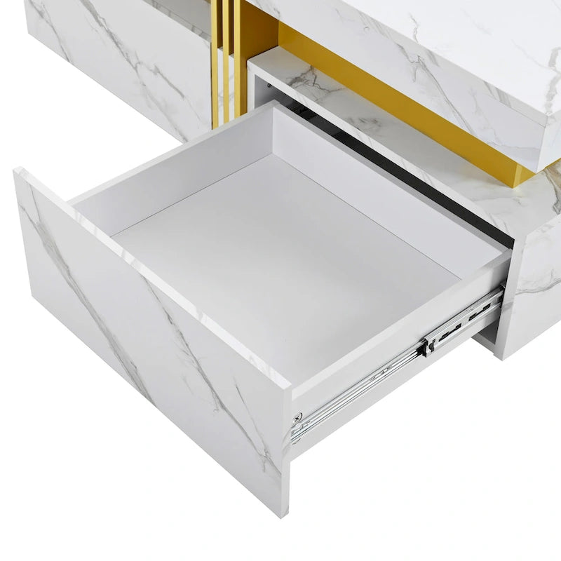 43.3  Modern Square Storage Coffee Table with 4 Drawers for Living Room