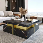 43.3  Modern Square Storage Coffee Table with 4 Drawers for Living Room