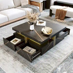 43.3  Modern Square Storage Coffee Table with 4 Drawers for Living Room