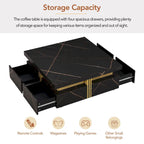 43.3  Modern Square Storage Coffee Table with 4 Drawers for Living Room