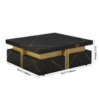 43.3  Modern Square Storage Coffee Table with 4 Drawers for Living Room