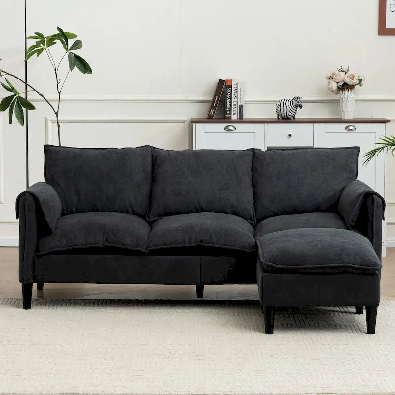 78.74  3-Seater L-Shaped Convertible Sofa with Footstools & Storage