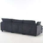 102  Velvet U-Shaped Sectional Sofa with Ottoman & Lumbar Pillows
