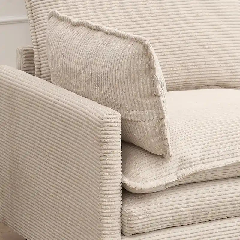 102  Velvet U-Shaped Sectional Sofa with Ottoman & Lumbar Pillows