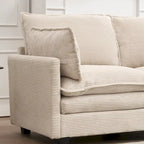 102  Velvet U-Shaped Sectional Sofa with Ottoman & Lumbar Pillows