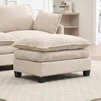 102  Velvet U-Shaped Sectional Sofa with Ottoman & Lumbar Pillows