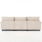 102  Velvet U-Shaped Sectional Sofa with Ottoman & Lumbar Pillows