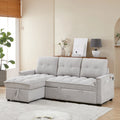 78.75  Chenille Pull-Out L-Shaped Sofa Bed with Charging Ports