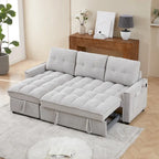 78.75  Chenille Pull-Out L-Shaped Sofa Bed with Charging Ports