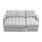 78.75  Chenille Pull-Out L-Shaped Sofa Bed with Charging Ports
