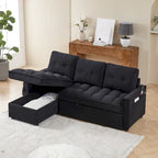 78.75  Chenille Pull-Out L-Shaped Sofa Bed with Charging Ports