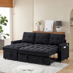 78.75  Chenille Pull-Out L-Shaped Sofa Bed with Charging Ports