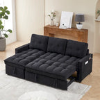 78.75  Chenille Pull-Out L-Shaped Sofa Bed with Charging Ports