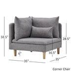 Malina Modular Mid-Century Corner Chair by iNSPIRE Q Modern