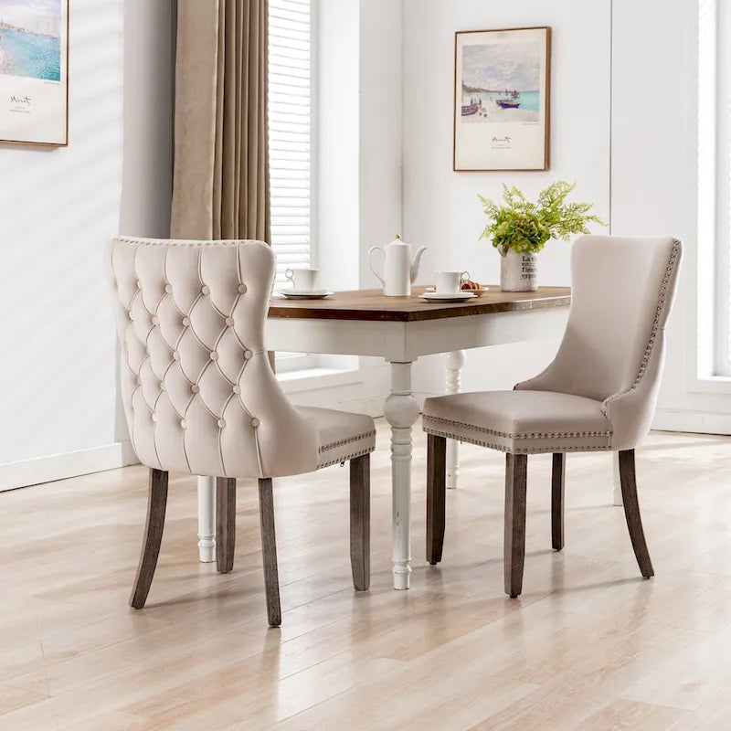 A&A Furniture Upholstered Wing-Back Dining Chair