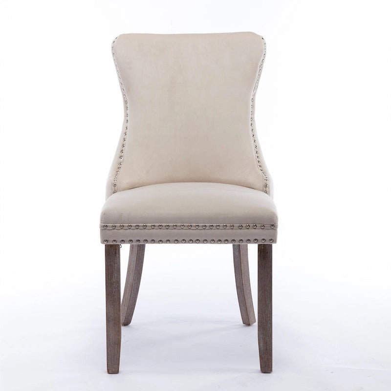 A&A Furniture Upholstered Wing-Back Dining Chair