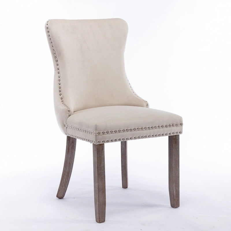 A&A Furniture Upholstered Wing-Back Dining Chair