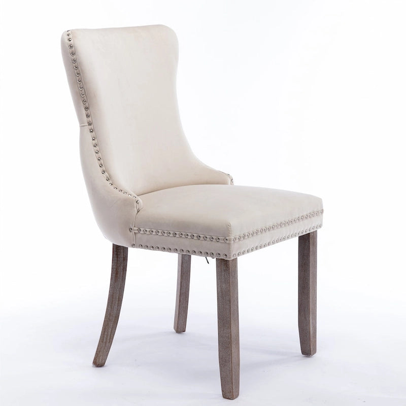 A&A Furniture Upholstered Wing-Back Dining Chair