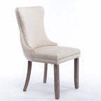 A&A Furniture Upholstered Wing-Back Dining Chair