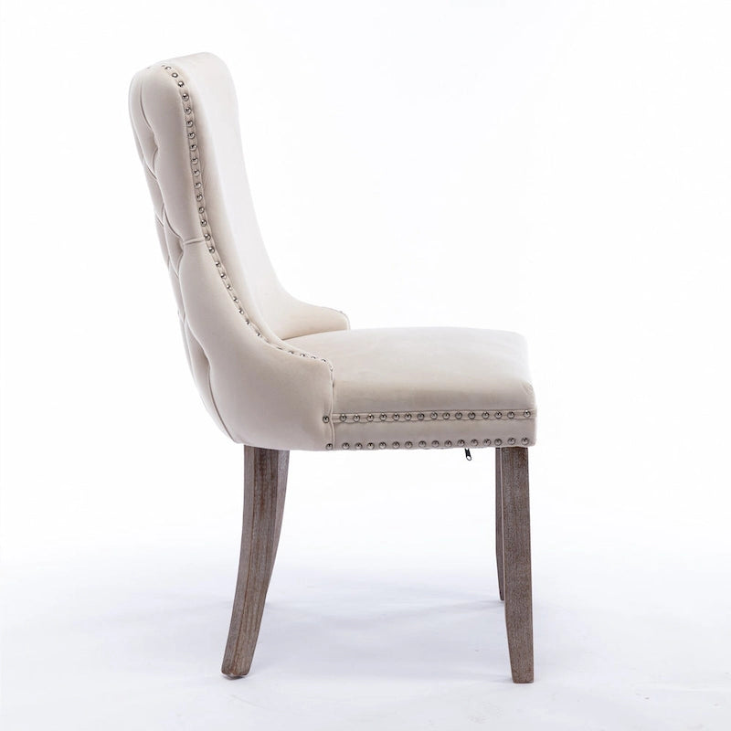 A&A Furniture Upholstered Wing-Back Dining Chair