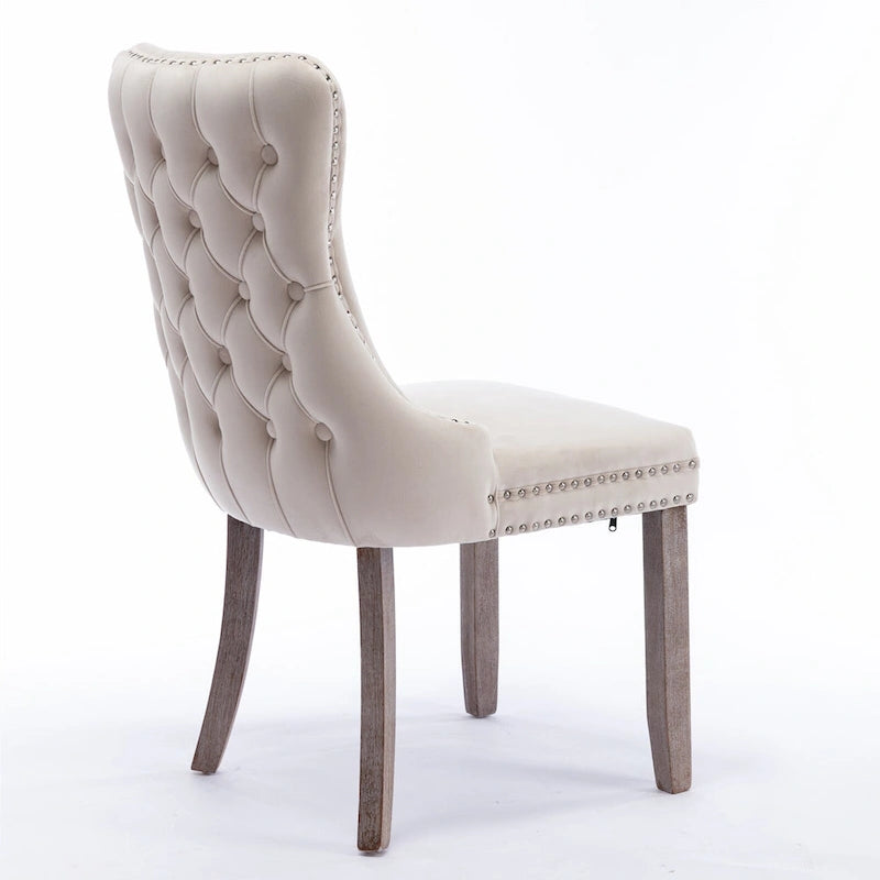 A&A Furniture Upholstered Wing-Back Dining Chair