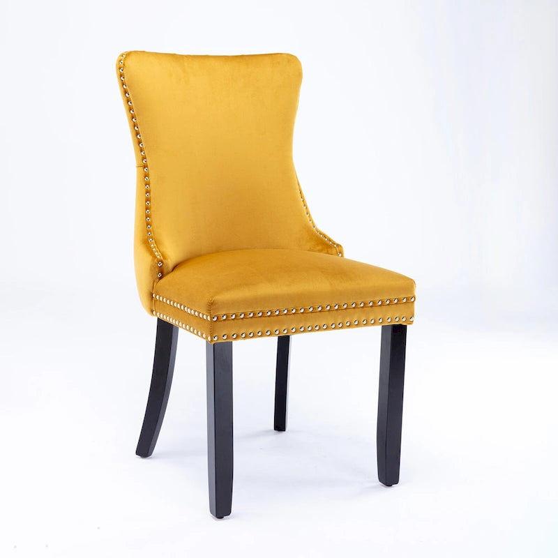 A&A Furniture Upholstered Wing-Back Dining Chair