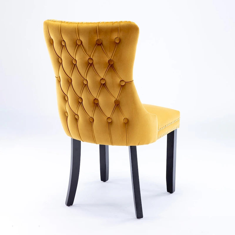 A&A Furniture Upholstered Wing-Back Dining Chair