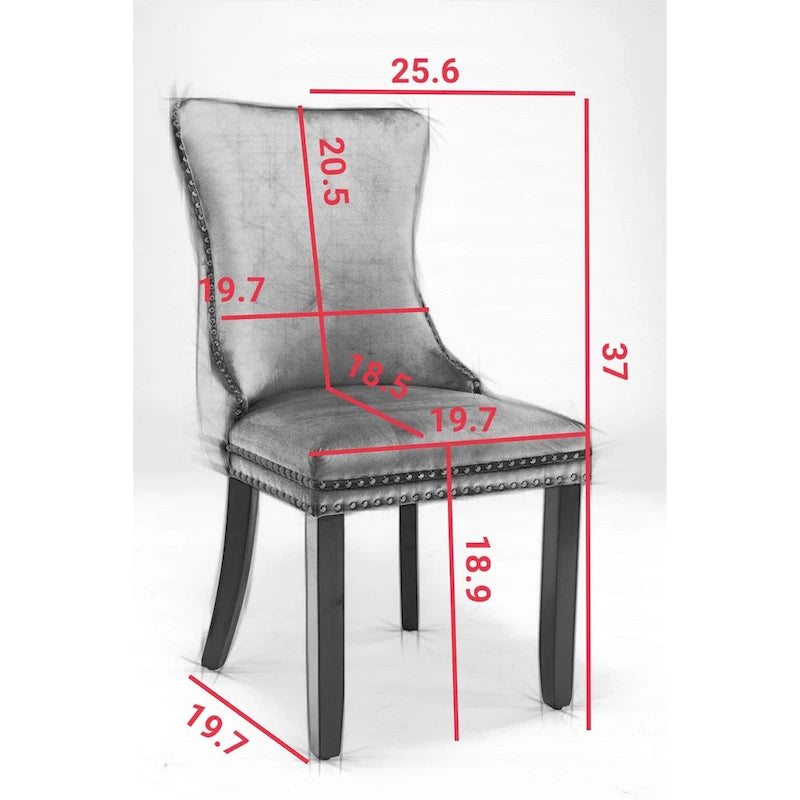 A&A Furniture Upholstered Wing-Back Dining Chair