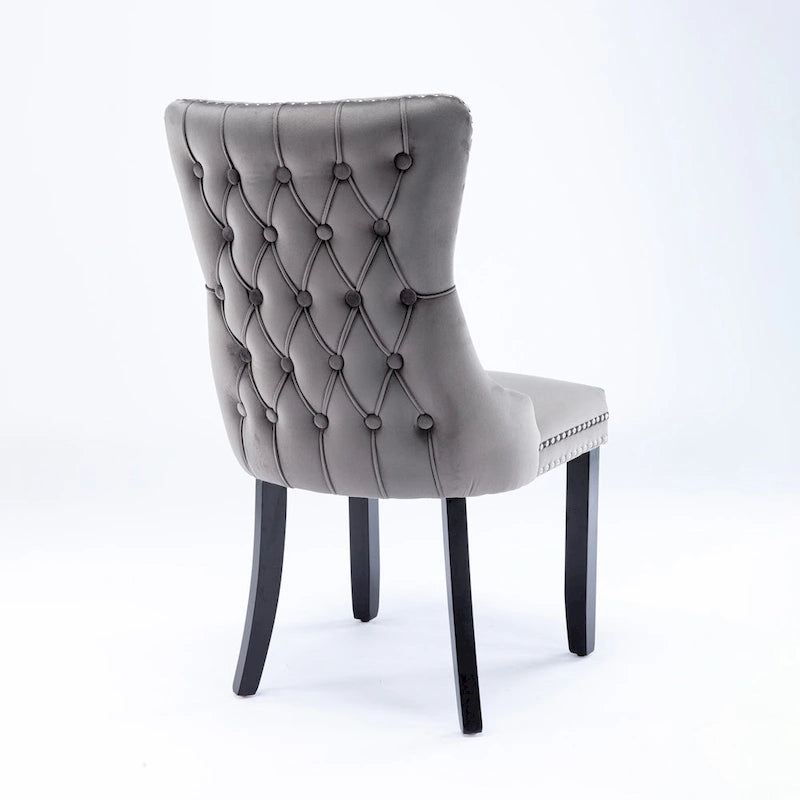 A&A Furniture Upholstered Wing-Back Dining Chair