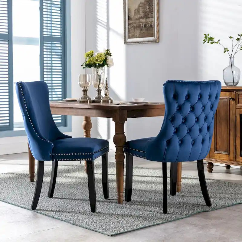 A&A Furniture Upholstered Wing-Back Dining Chair
