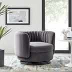 Embrace Tufted Performance Velvet Performance Velvet Swivel Chair