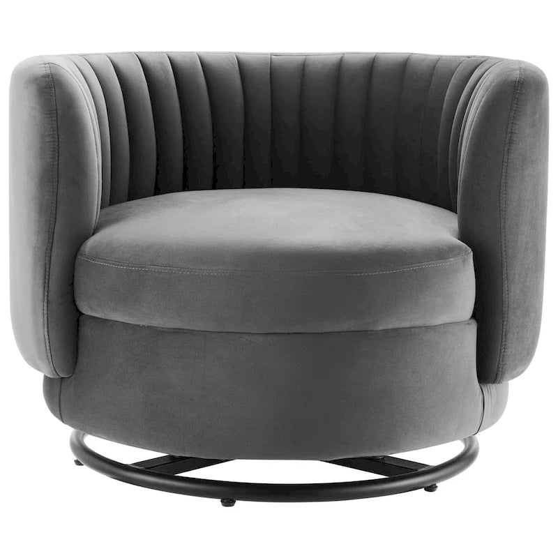 Embrace Tufted Performance Velvet Performance Velvet Swivel Chair