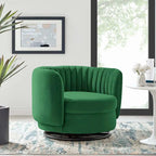 Embrace Tufted Performance Velvet Performance Velvet Swivel Chair
