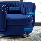 Embrace Tufted Performance Velvet Performance Velvet Swivel Chair