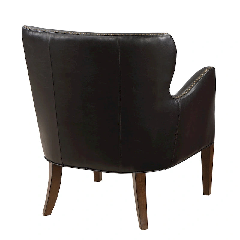 Douglas Faux Leather High Leg Slope Arm Accent Chair by Greyson Living