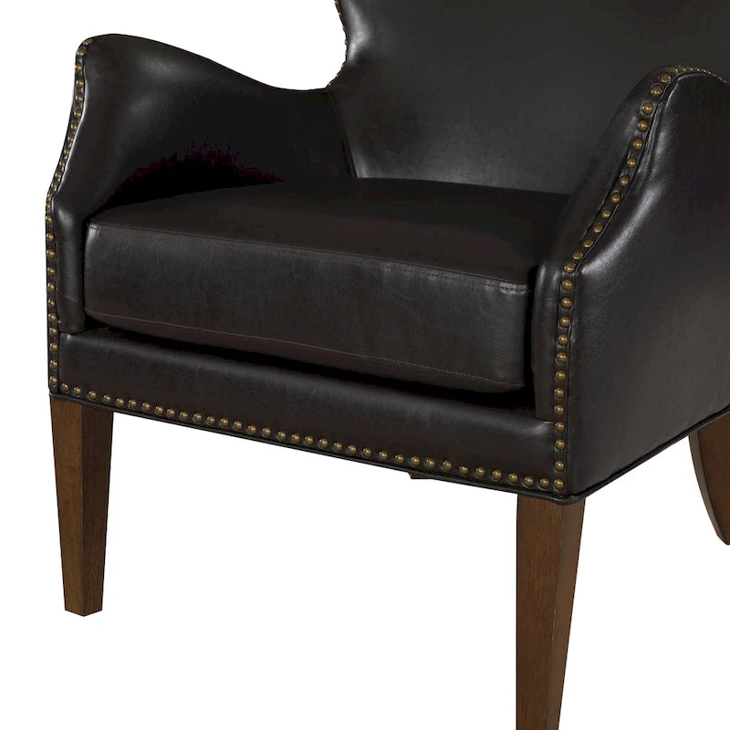 Douglas Faux Leather High Leg Slope Arm Accent Chair by Greyson Living