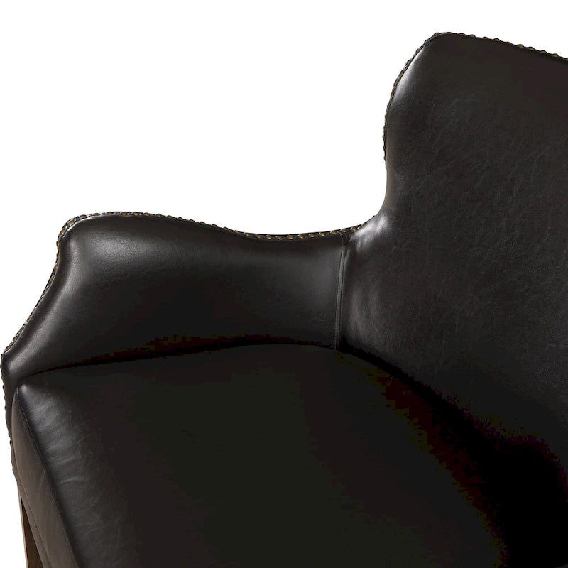 Douglas Faux Leather High Leg Slope Arm Accent Chair by Greyson Living