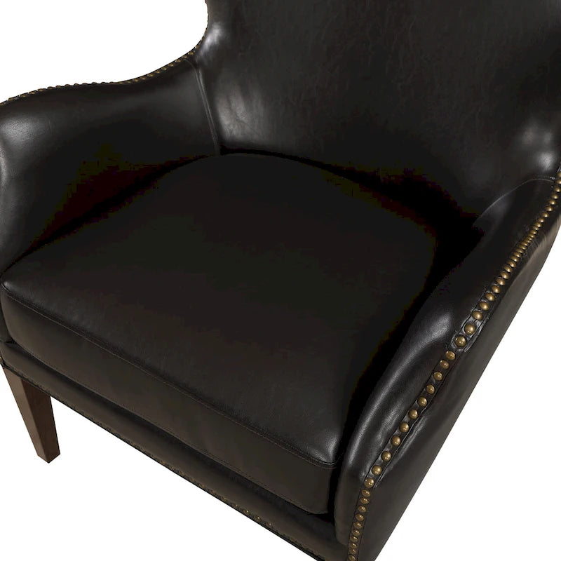 Douglas Faux Leather High Leg Slope Arm Accent Chair by Greyson Living