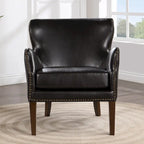 Douglas Faux Leather High Leg Slope Arm Accent Chair by Greyson Living