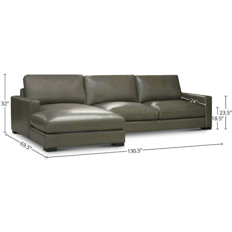 Vancouver Upholstered Chaise Sectional in Portofino Cavalla