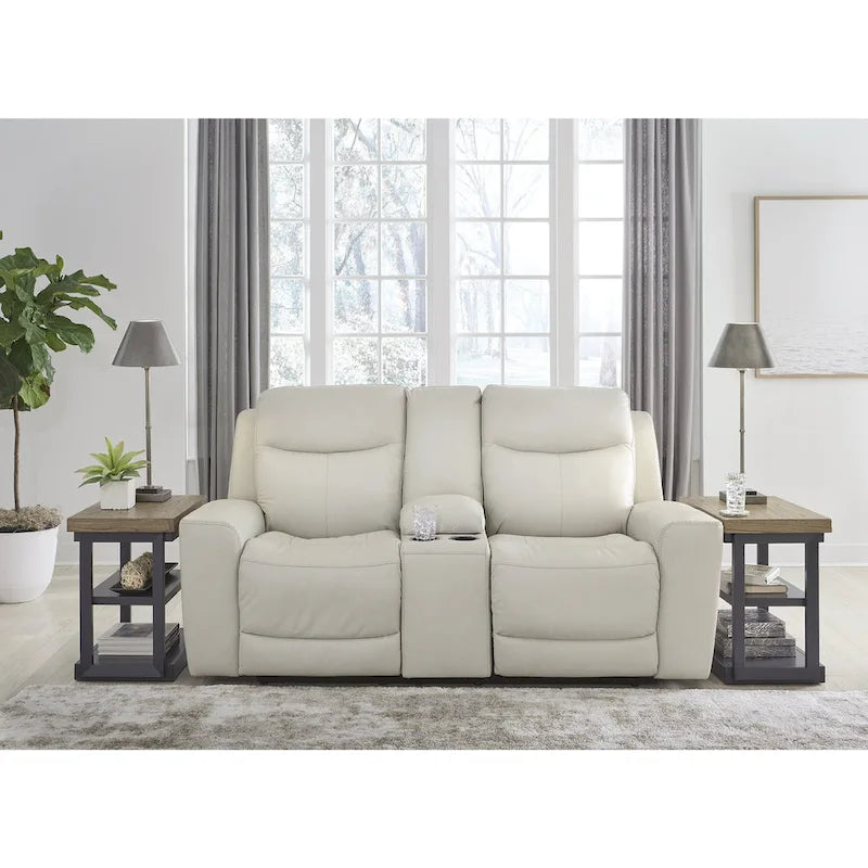 Signature Design by Ashley Mindanao Coconut Power Reclining Loveseat with Console - 79 W x 42 D x 43 H