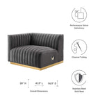 Conjure Channel Tufted Performance Velvet Left-Arm Chair