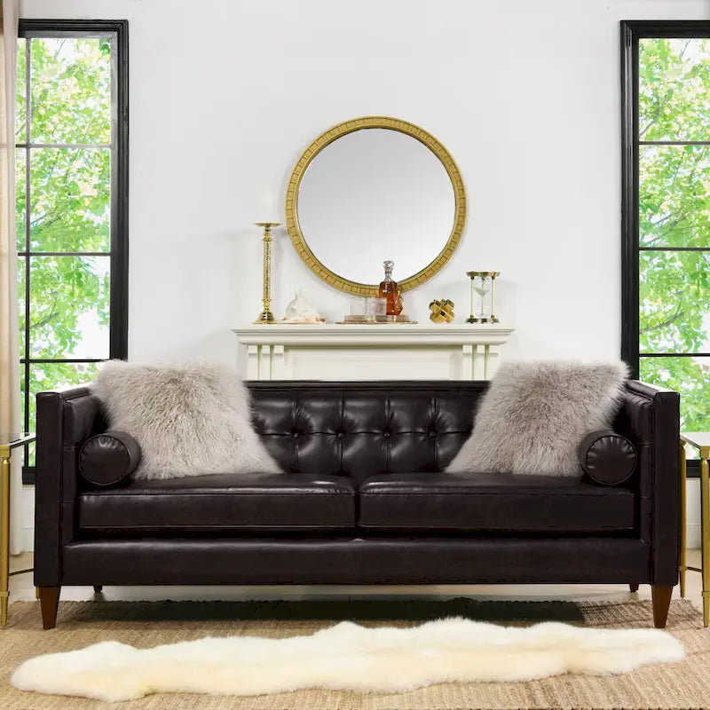 Jack 84  Modern Upholstered Tufted Tuxedo Sofa