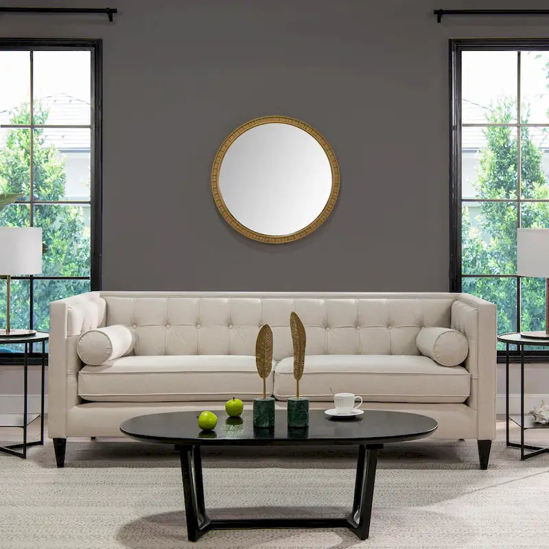 Jack 84  Modern Upholstered Tufted Tuxedo Sofa