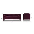 Jack 84  Modern Upholstered Tufted Tuxedo Sofa